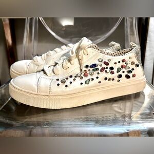 Betsey Johnson Tippie Embellished Rhinestone Sneakers Size 5.5